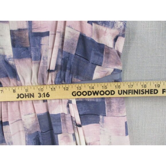 Simply Vera Vera Wang Womens Abstract Print Midi Dress L Purple & Pink Sleeveles - Picture 6 of 12